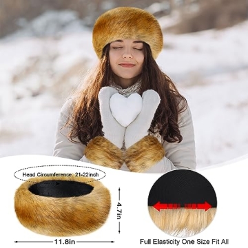 Ramede 3 Piece Stylish Faux Fur Winter Accessories Set