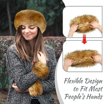Ramede 3 Piece Stylish Faux Fur Winter Accessories Set