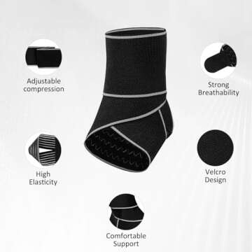KTSAY Adjustable Ankle Brace - Ultimate Support for Injury Recovery