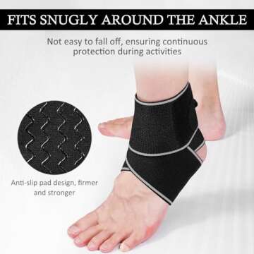 KTSAY Ankle Brace Adjustable Compression for Pain Relief