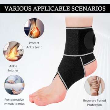 KTSAY Ankle Brace Adjustable Compression for Pain Relief