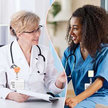 Gersoniel 5 Pcs Nurse Badge Reels Retractable Funny Nurse ID Card Holders Cute Badge Clips Rainbow Tag Badge Reels Holder Gift for Nursing Doctor Medical Health Christmas Office Hospital, 5 Styles