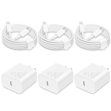 20W USB C iPhone Charger Block & Cord 3Pack