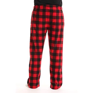 #FollowMe 45902-1A-M Polar Fleece Pajama Pants for Men/Sleepwear/PJs, Red Buffalo Plaid, Medium