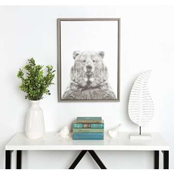 Sylvie Bear Animal Print Framed Canvas Wall Art 18x24