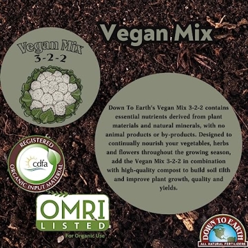 Down to Earth Vegan Fertilizer Mix - Organic 3-2-2 - 5 lb