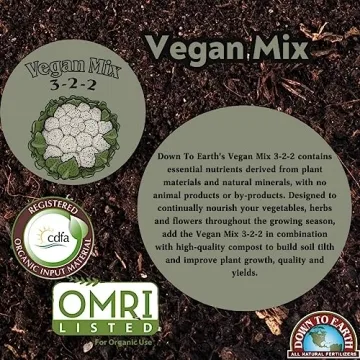 Down to Earth Vegan Fertilizer Mix - Organic 3-2-2 - 5 lb
