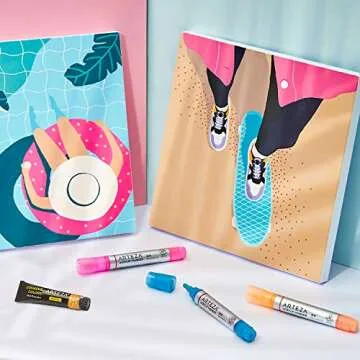 ARTEZA Acrylic Paint Markers, Set of 20 Acrylic Paint Pens in Assorted Colors, Art Markers for Glass, Pottery, Ceramic, Plastic, Rocks, and Canvas