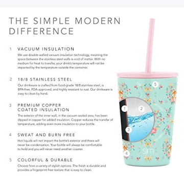 Simple Modern Toddler Cup with Lid and Straw for Kids