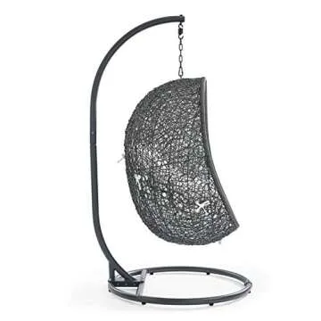 Stylish Modway Rattan Egg Swing Chair Set for Outdoors