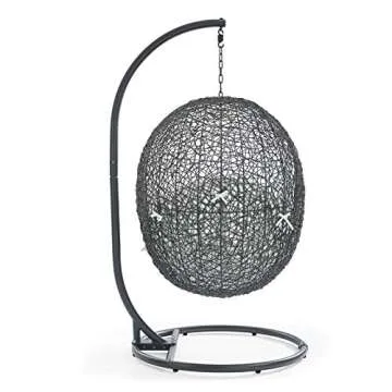 Stylish Modway Rattan Egg Swing Chair Set for Outdoors