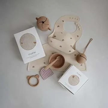 mushie Silicone Placemat for Kids | BPA-Free Non-Slip Design (Rainbows)