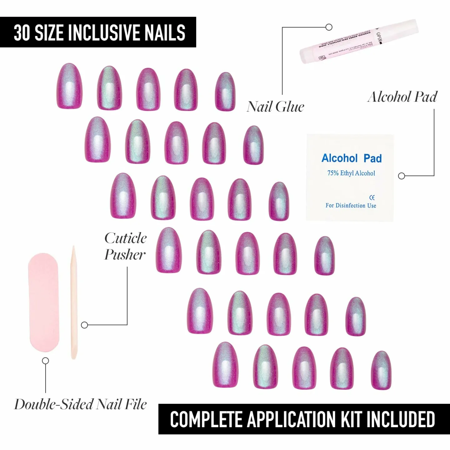 Glamnetic Berry Fizz Press On Nails - Magenta