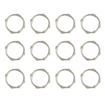 Elegant Rustproof Shower Rings in Brushed Nickel - Set of 12
