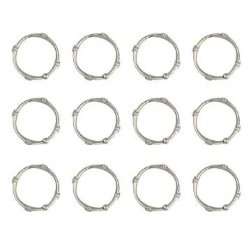 Elegant Rustproof Shower Rings in Brushed Nickel - Set of 12