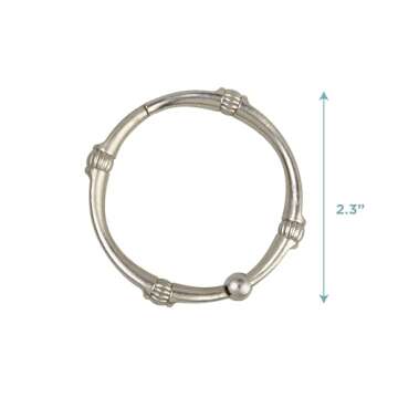 Elegant Rustproof Shower Rings in Brushed Nickel - Set of 12