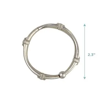 Elegant Rustproof Shower Rings in Brushed Nickel - Set of 12