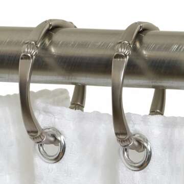 Elegant Rustproof Shower Rings in Brushed Nickel - Set of 12