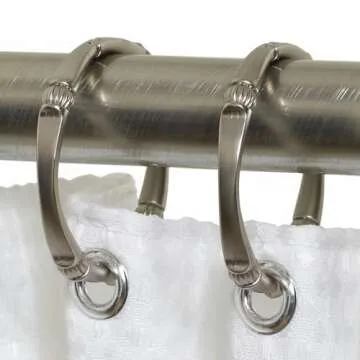 Elegant Rustproof Shower Rings in Brushed Nickel - Set of 12