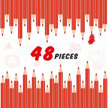 Chinco 48 Pieces Red Pencils with Eraser Pre Sharpened Red Checking Correcting Pencils Erasable 2 HB Grading for Checking Tests Grading Map Coloring Editing Office Favors