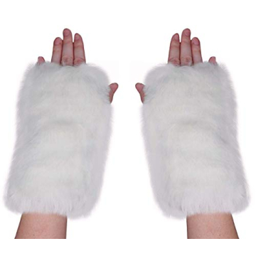 Newfancy Women's Winter Furry Mittens - Cozy & Cute Fingerless Gloves