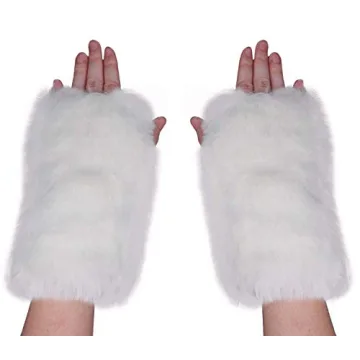 Newfancy Women's Winter Furry Mittens - Cozy & Cute Fingerless Gloves