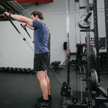 Titan Fitness Tall Wall Mounted Pulley Tower, 84.5" Plate Loaded Cable Machine, Rated 350 LB, Universal Standard & Olympic Plate Compatibility, 18 Height Settings, Space-Saving Functional Trainer