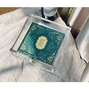 IEEK Acrylic Cocktail Paper Napkin Holder,Decorative Clear Cocktail Napkin Caddy Beverage Napkin holder,Pack of 1