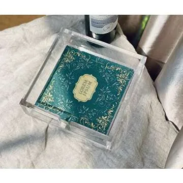 IEEK Acrylic Cocktail Paper Napkin Holder,Decorative Clear Cocktail Napkin Caddy Beverage Napkin holder,Pack of 1