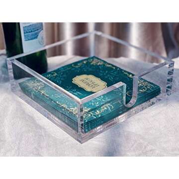 IEEK Acrylic Cocktail Paper Napkin Holder,Decorative Clear Cocktail Napkin Caddy Beverage Napkin holder,Pack of 1