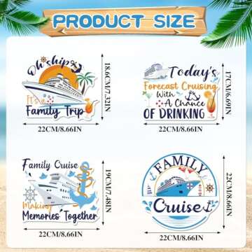 Large Cruise Door Decorations Magnetic - Cosmisun 4 PCS Family Themed Cruise Ship Door Decorations M...