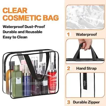 HAOGUAGUA Clear Makeup Organizers - 2 Piece Set, Waterproof