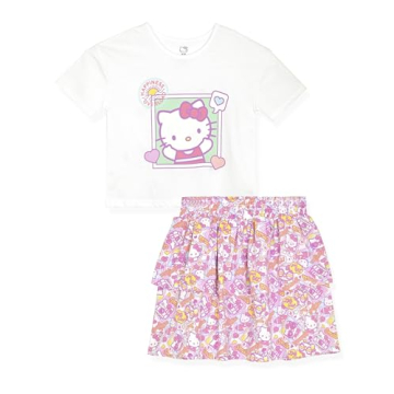 Charming Hello Kitty Girls 2-Piece T-Shirt and Skirt Set for Ages 3T