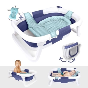 BEBELEH™ Collapsible Baby Bathtub – Bathtub + Baby tub Sling + Newborn Sling – Baby Bathtub Ne...