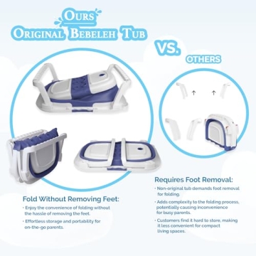 BEBELEH Collapsible Baby Bathtub for Newborns & Toddlers