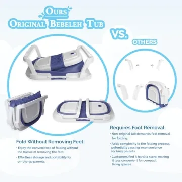 BEBELEH Collapsible Baby Bathtub for Newborns & Toddlers