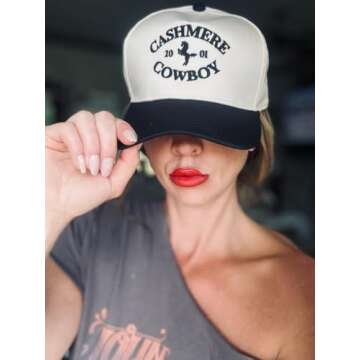 Funky Junque Two Tone Vintage Snapback Hat - Cashmere Cowboy - Beige/Black