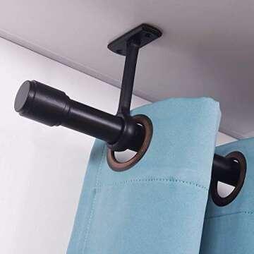 Rose Home Fashion 1 Inch Adjustable Curtain Rods - Black