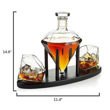 The Wine Savant Diamond Whiskey Decanter Set