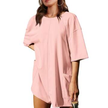 Yousify Women's Summer Oversized Romper with Pockets