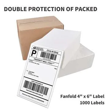 L LIKED 1000 Fanfold Thermal Labels for Shipping