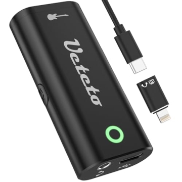 Ueteto Audio Interface for Guitar, Portable Internal Recording Sound Card for Live Streaming for Iph...