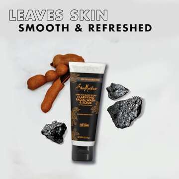SheaMoisture Facial Wash and Scrub African Black Soap for Blemish Prone Skin to Clarify Skin 4 oz