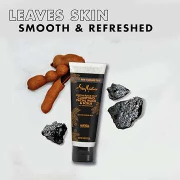 SheaMoisture Facial Wash and Scrub African Black Soap for Blemish Prone Skin to Clarify Skin 4 oz