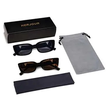 Allarallvr Rectangle Cat Eye Sunglasses - Stylish UV Protection