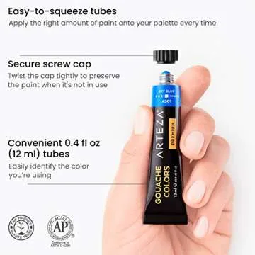 ARTEZA Gouache Paint Set of 24 Vibrant Colors