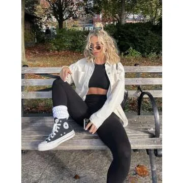 High Waisted Leggings for Women - No Front Seam Tummy Control Yoga Pants for Workout Running Seamless No See Through Black