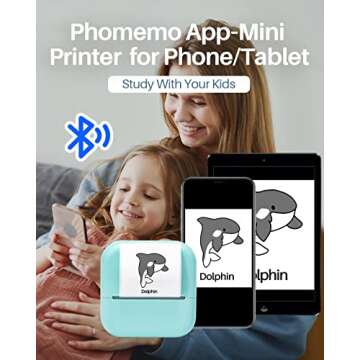 Phomemo Print Pods Mini Printer- Sticker Printer M02X Inkless Pocket Printer Blutooth Thermal Portab...