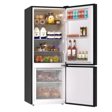 BANGSON 7.1 Cu.Ft Apartment Size Refrigerator with Freezer, Kitchen Fridge with Bottom Freezer, 2 Doors, 5 Settings Temperature Adjustable, Black