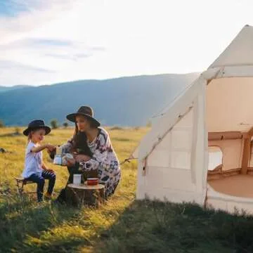 Moon Lence Glamping Winter Inflatable Camping Tent for 4-6 Person, All-Season Waterproof/Windproof Self-Supporting Air Tents, Easy Setup Cabin Camping Tent with 4 Mesh Windows & 2 Doors